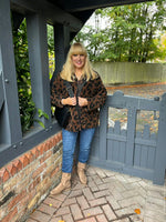 Chocolate Leopard Fleece Jacket Jessica